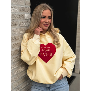 Pull à capuche "Perfect match" - Jaune
