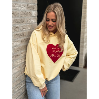 Pull à capuche "Perfect match" - Jaune