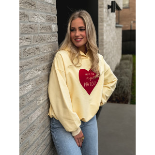 Pull à capuche "Perfect match" - Jaune