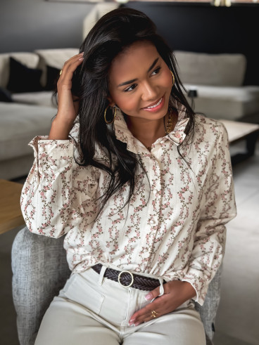 Chemise à motifs Rosemary - Beige
