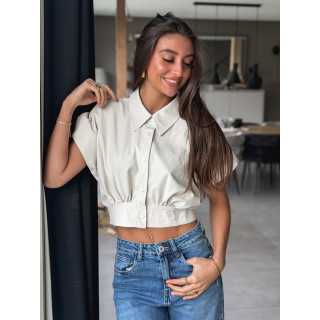 Crop blouse Idalya - Beige