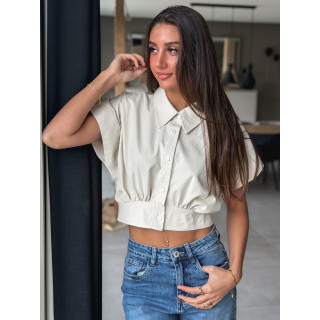Crop blouse Idalya - Beige