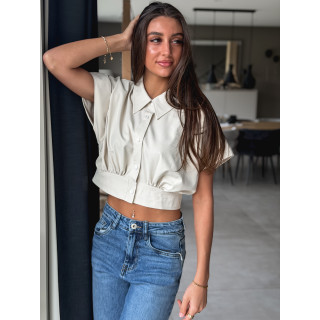 Crop blouse Idalya - Beige
