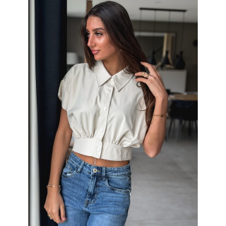 Crop blouse Idalya - Beige