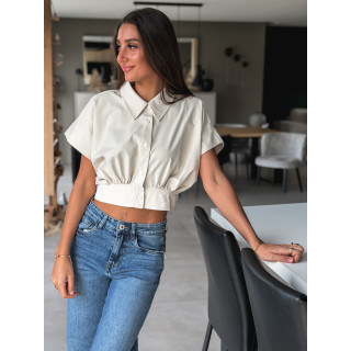 Crop blouse Idalya - Beige
