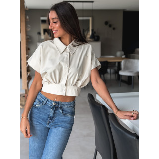 Crop blouse Idalya - Beige