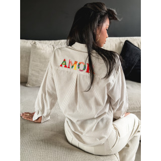 Chemise lignée Monika - Beige