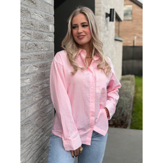 Chemise lignée Emina - Rose