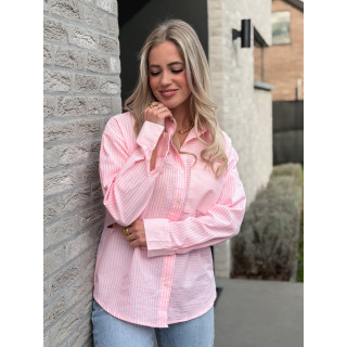 Chemise lignée Emina - Rose