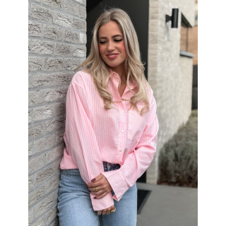 Chemise lignée Emina - Rose