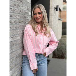 Chemise lignée Emina - Rose