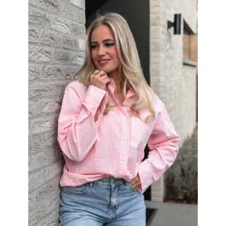 Chemise lignée Emina - Rose