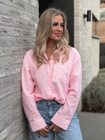 Chemise lignée Emina - Rose