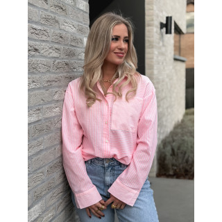 Chemise lignée Emina - Rose