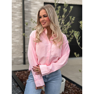 Chemise lignée Emina - Rose