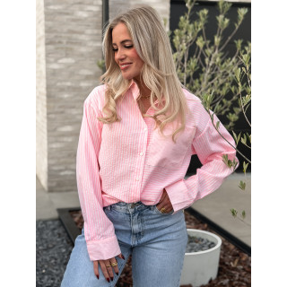 Chemise lignée Emina - Rose