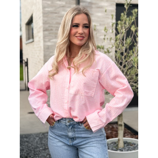 Chemise lignée Emina - Rose