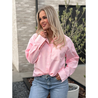 Chemise lignée Emina - Rose