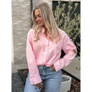 Chemise lignée Emina - Rose