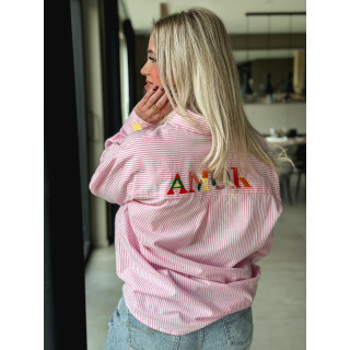 Chemise lignée Monika - Rose