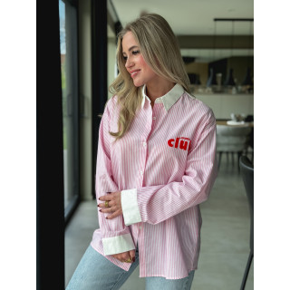 Chemise lignée "Lovers Club" - Rose