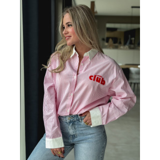 Chemise lignée "Lovers Club" - Rose