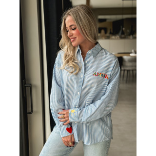 Chemise lignée Monika - Bleu