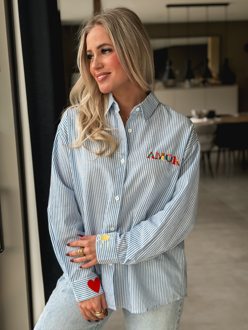 Chemise lignée Monika - Bleu