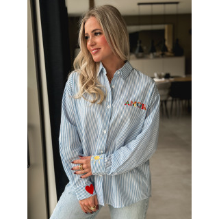 Chemise lignée Monika - Bleu