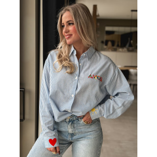 Chemise lignée Monika - Bleu