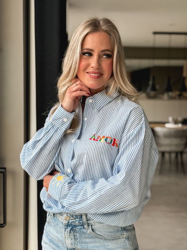 Chemise lignée Monika - Bleu