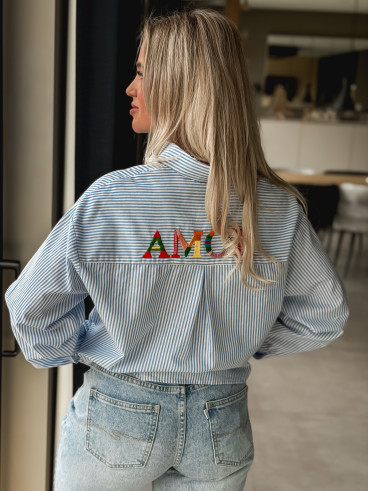 Chemise lignée Monika - Bleu