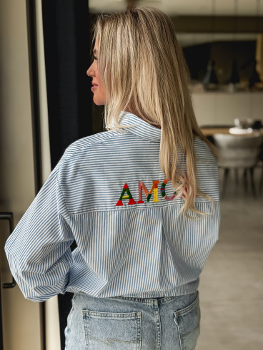 Chemise lignée Monika - Bleu