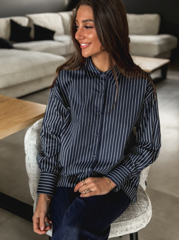 Chemise lignée Laurena - Bleu marine