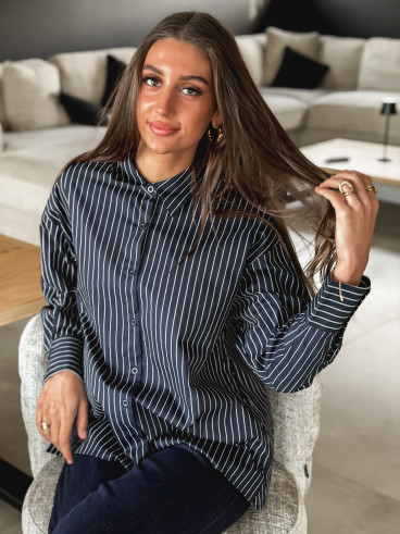 Chemise lignée Laurena - Bleu marine