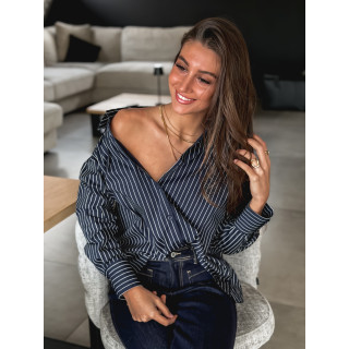 Chemise lignée Laurena - Bleu marine