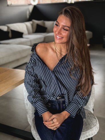 Chemise lignée Laurena - Bleu marine