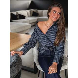 Chemise lignée Laurena - Bleu marine