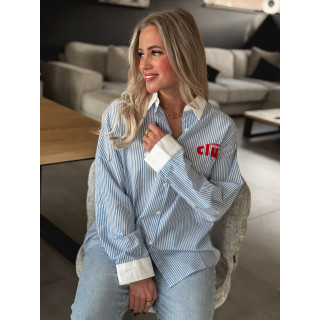 Chemise lignée "Lovers Club" - Bleu