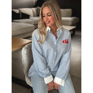 Chemise lignée "Lovers Club" - Bleu