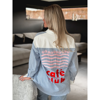 Chemise lignée "Lovers Club" - Bleu