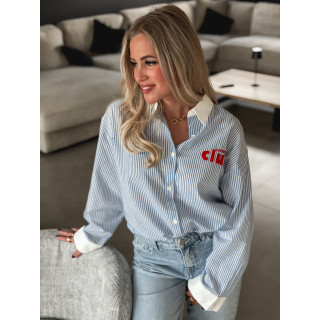 Chemise lignée "Lovers Club" - Bleu