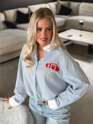 Chemise lignée "Lovers Club" - Bleu