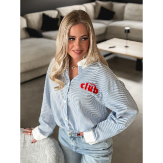 Chemise lignée "Lovers Club" - Bleu