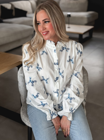 Chemise à motifs Pernelle - Blanc