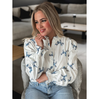 Chemise à motifs Pernelle - Blanc