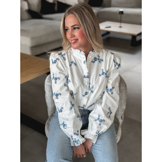 Chemise à motifs Pernelle - Blanc