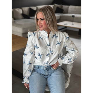 Chemise à motifs Pernelle - Blanc