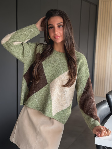 Pull Catheline - Vert/Beige