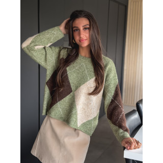 Pull Catheline - Vert/Beige